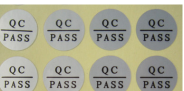 哑银QCPASS不干胶标签 16mm 银色PASS贴标 表面覆膜不掉色