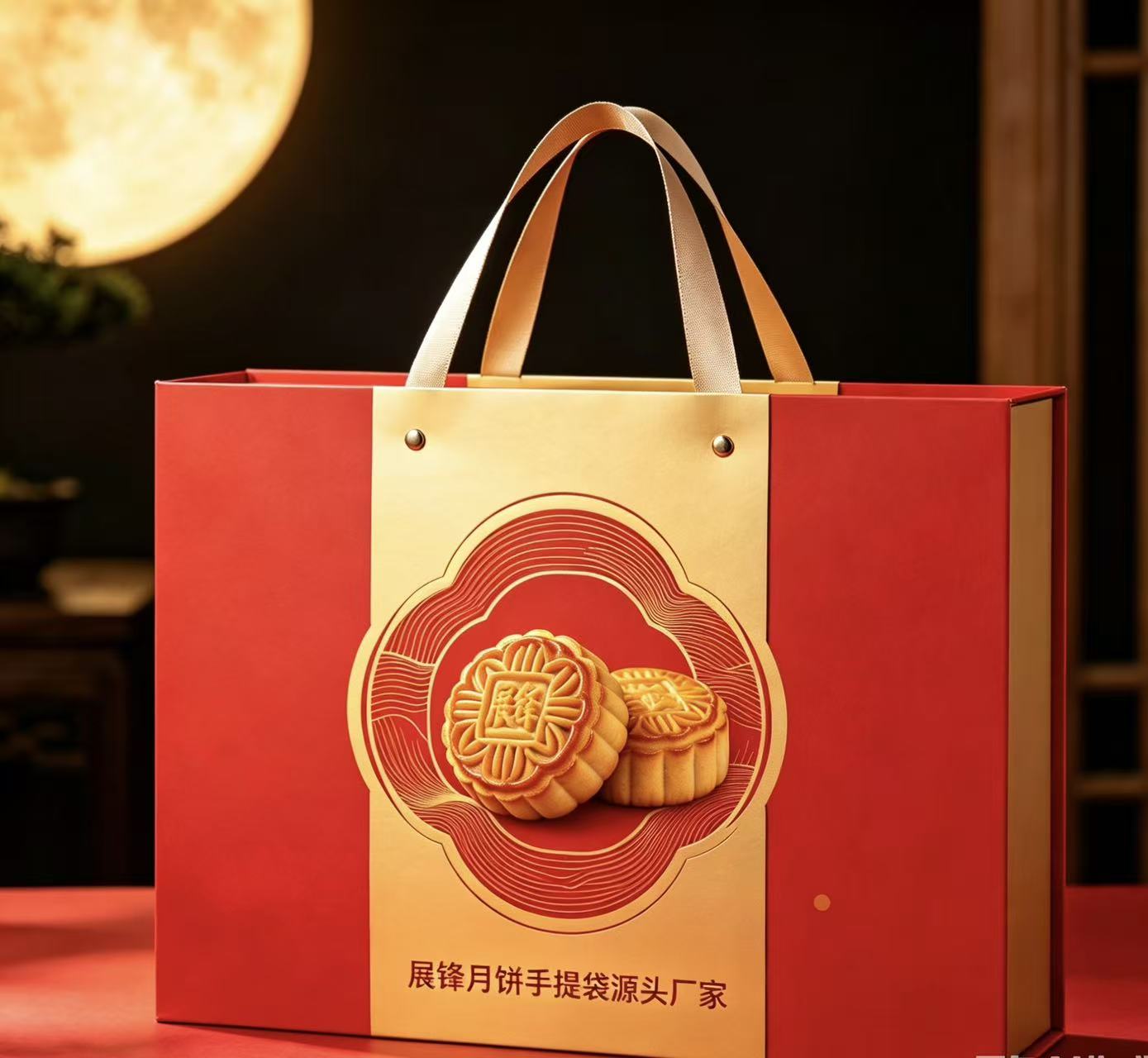 中秋月饼手提袋 | 月饼礼盒袋定制 | 展锋包装
